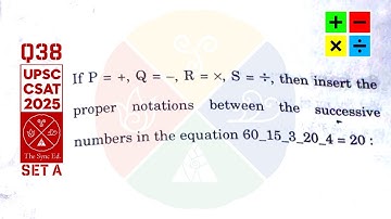CSAT 2025 set A Q38: If P=+, Q=-, R=×, s=÷ then insert the proper notation 60_15_3_20_4=20