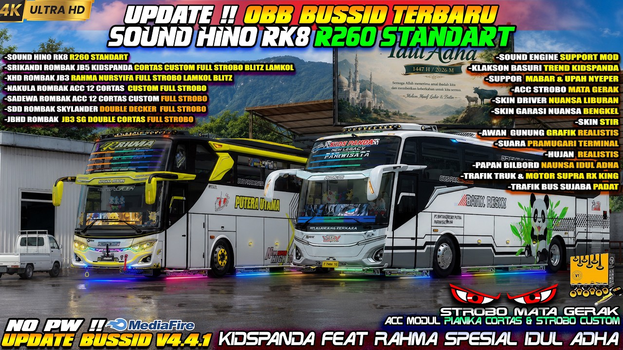 UPDATE BUSSID TERBARU !! OBB BUSSID TERBARU SOUND HINO RK8 R260 ...