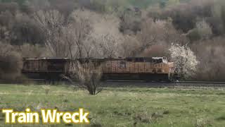 Empty grain train speeds through on Main 1