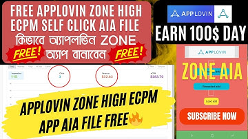Applovin Zone High Ecpm App AiA file Free🔥Earn $1000🔥Applovin High eCPM Tricks🔥Self Click App Create