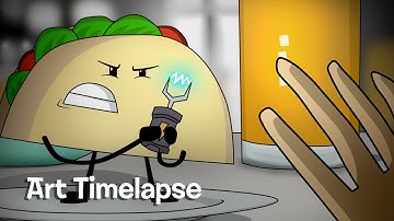 Drawing Taco (Inanimate Insanity) - Art Timelapse