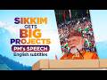 PM Modi's address during the launch of development projects in Gangtok, Sikkim | English Subtitles