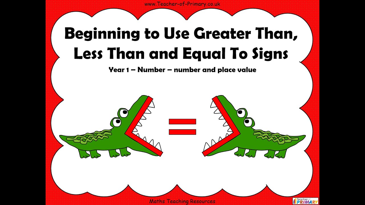 Using 'Greater Than', 'Less Than' and 'Equal To' Signs - YouTube