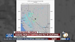 Strong quake hits in nevada, felt california