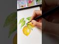 Aquarela botânica!! Pintando flores e plantas tutorial!🍋🍃 #shorts