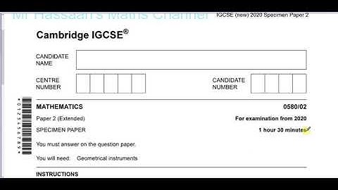 0580/02/SP/20 (IGCSE) 2020 Specimen Paper 2  Q1 Time Calculations