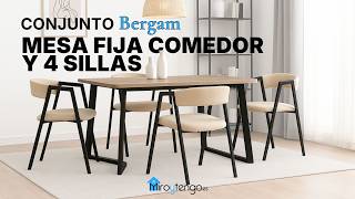 Conjunto Mesa Fija Comedor Y 4 Sillas Bergam - Miroytengo.es