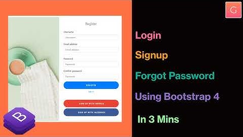Create Responsive Login, Sign up  and Forgot Password form using Bootstrap 4 in 3 Minutes