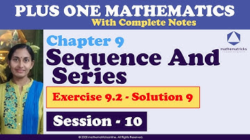 Exercise 9.2|Sequences and Series|Class 11|Plus One|Maths|Chapter 9|In Malayalam