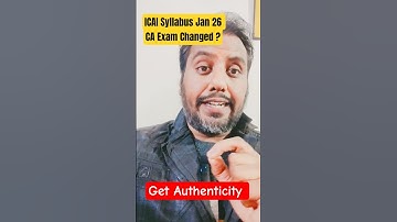 "ICAI CA Exam Jan 2026 | Syllabus Changed or Just Updated? Full Clarity Here #CAExam2026 #ICAIUpdate