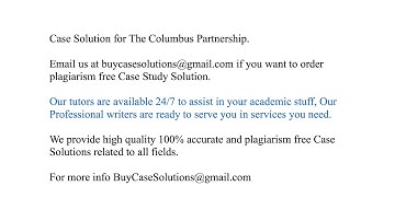 Case Solution The Columbus Partnership