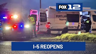 Pedestrian dies after early morning crash; I-5 reopened in Portland