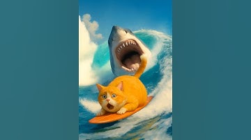 Mèo Mập bị cá Mập đuổi và cái kết !!! - Fat Cat was chased by Shark and the ending #cat #shark