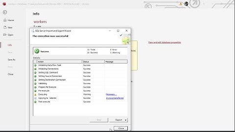 SQL server database| How to Export tables from SQL server to MS Access with extension accdb