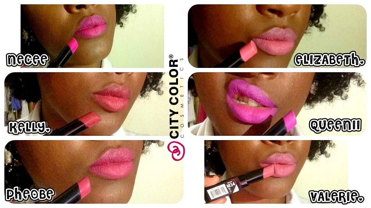 [SWATCH ] CITY COLOR BE MATTE LIPSTICK PINK KIT