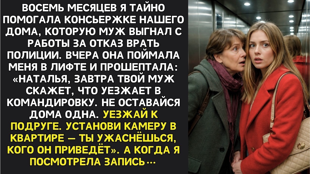 Завтра не оставайся дома одна — прошептала консьержка, которой я помагала. Я установила камеру