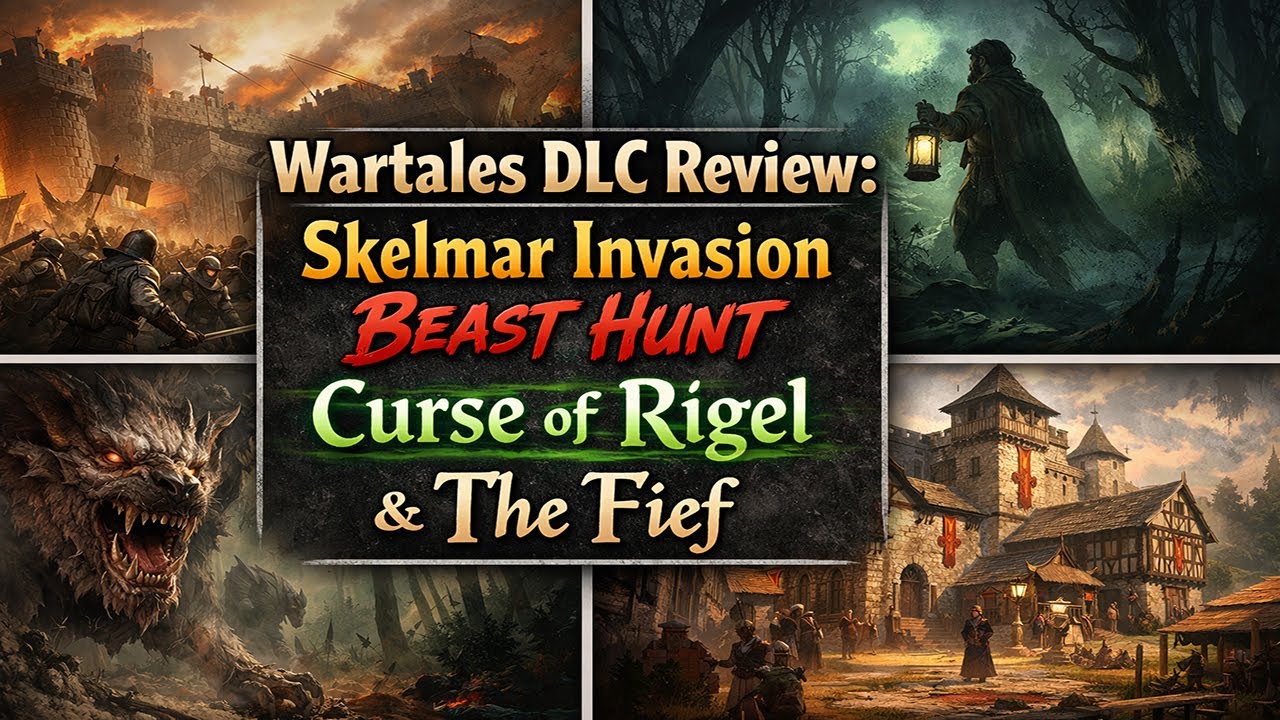 Обзор дополнений для Wartales: Вторжение Скелмара, Охота на зверей, Проклятие Ригеля и Владычество.