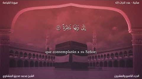 سورة القيامة مترجمة باللغة  الإسبانية بصوت الشيخ محمد صديق المنشاوى360p