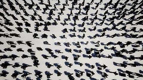 People Crowd Silhouettes Background | Motion Graphics - Videohive template