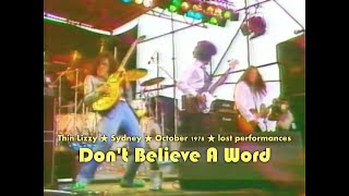 Thin Lizzy - Don&#39;t Believe A Word (★HD) - Live @ Sydney Opera House - lost performances - 1978