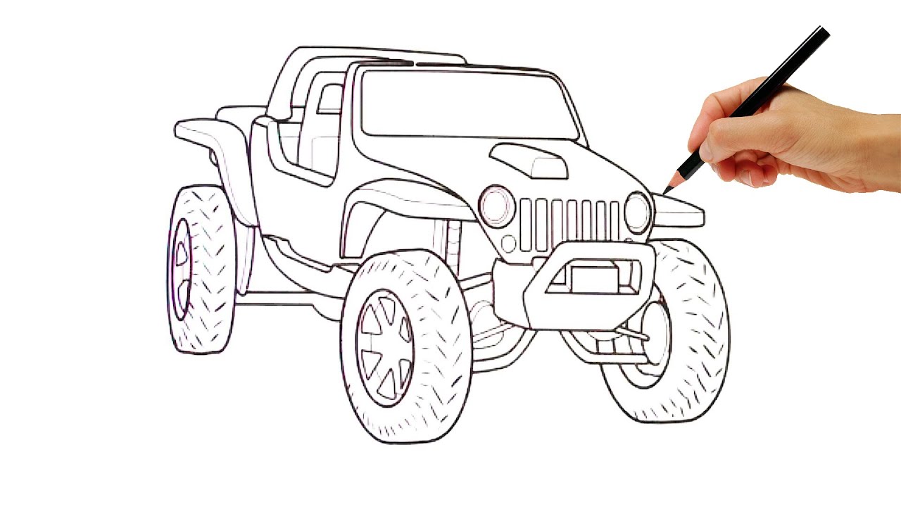 how to draw jeep compass - YouTube