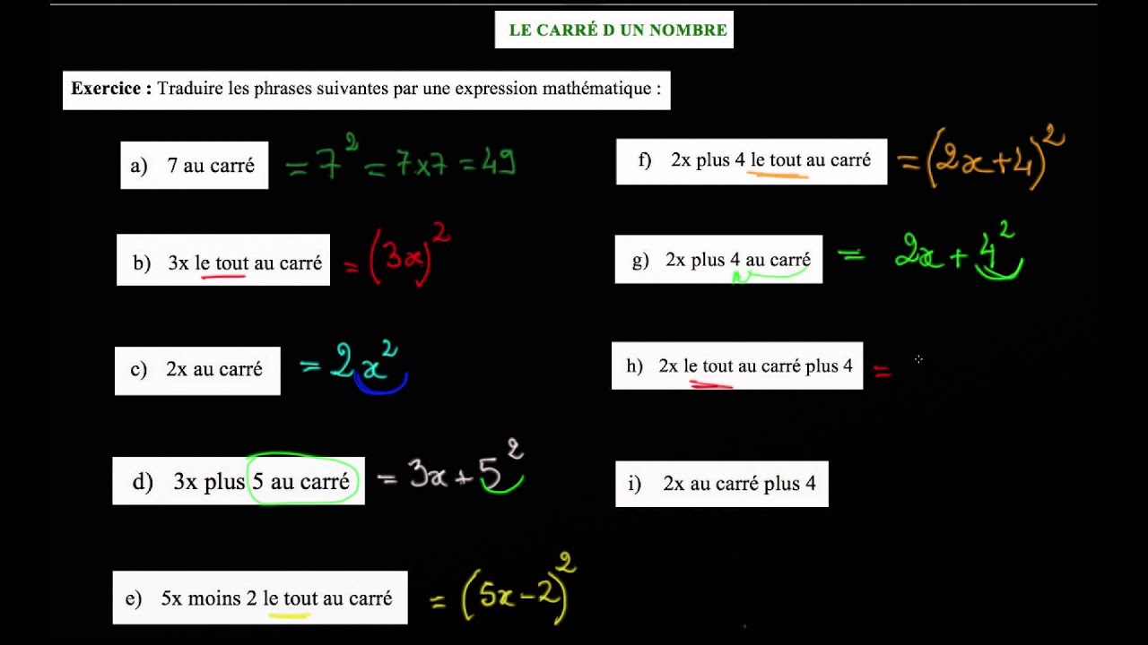 Ex Traduire Des Phrases En Expressions Math matiques Contenant Le Mot