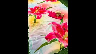 Pure and very soft Lite weight georgette sarees || Latest Design Of Flower Printed Saree 2021 screenshot 4