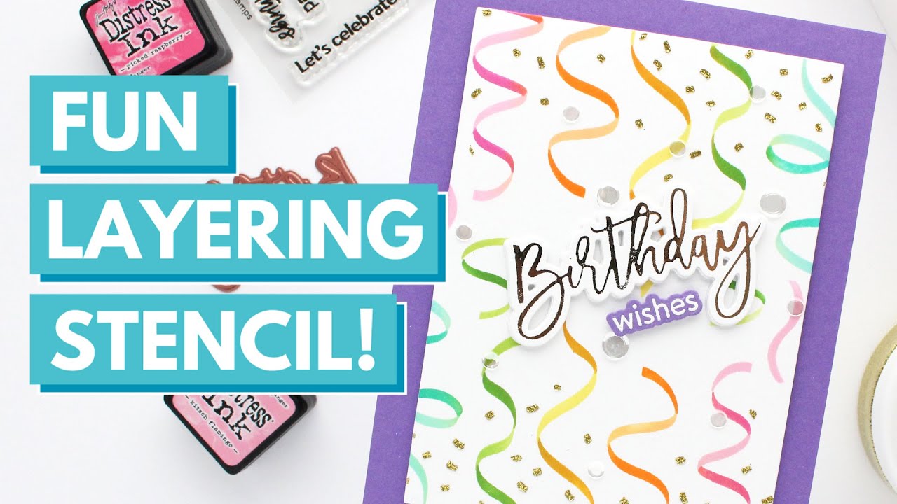 Creating Party Streamers Background with Layering Stencils!