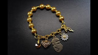 Stretch Bracelet with Chain and Charms