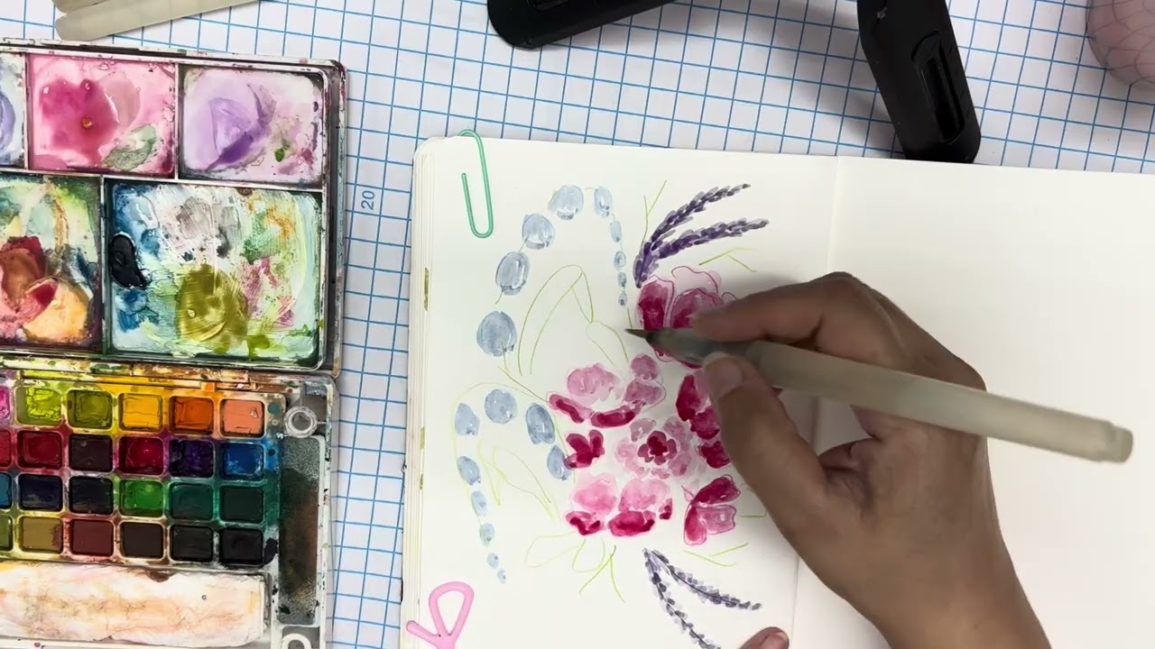 Watercolour flower bouquet 