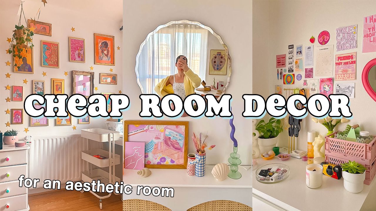how to make your room aesthetic with cheap room decor - YouTube