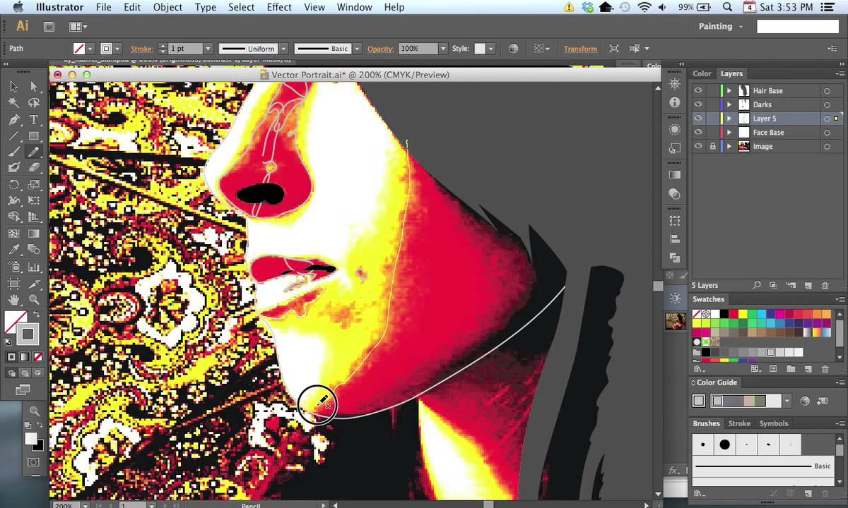 Illustrator Vector Portrait Tutorial Part 2 of 3