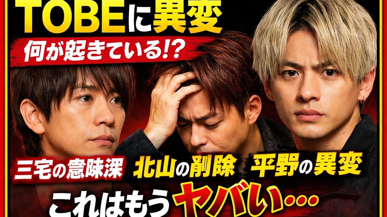 【異変】TOBE分岐点の夜｜平野紫耀・北山宏光・三宅健の“違和感”