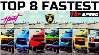 Need for Speed Heat - Top 8 Fastest Lamborghini Cars | Top Speed Battle