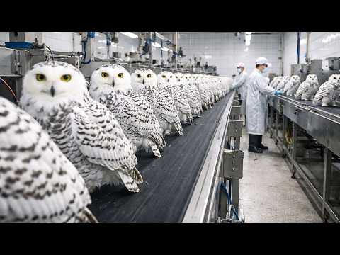 Inside the World’s Largest Snowy Owl Processing Plant Feathers & Meat Harvesting Line