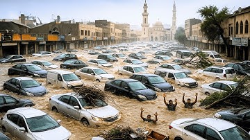 CHAOS in Saudi Arabia! Historic Flooding Drowns Jeddah — Vehicles Vanish Beneath the Water