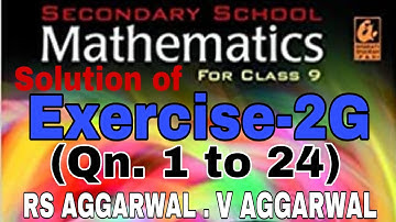 Exercise-2G Solutions | RS Aggarawal Class 9 Maths Chapter 2. POLYNOMIALS Ex-2G