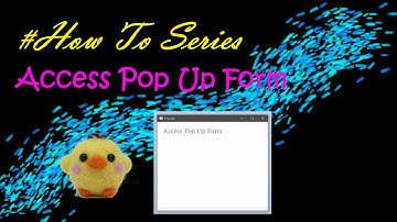 How to make a Pop-Up Form in Access 如何在Access內做出彈出式表單 (Access #How To Series)