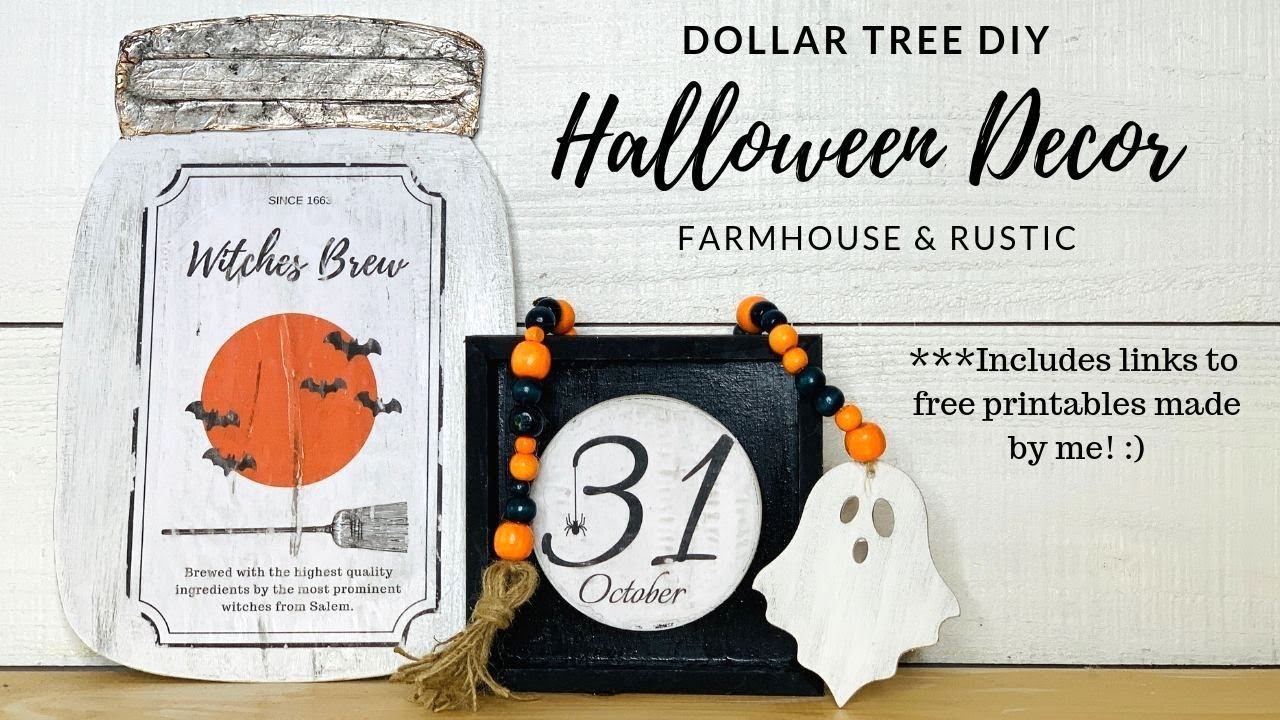 ???? DOLLAR TREE DIY FARMHOUSE HALLOWEEN DECOR - YouTube