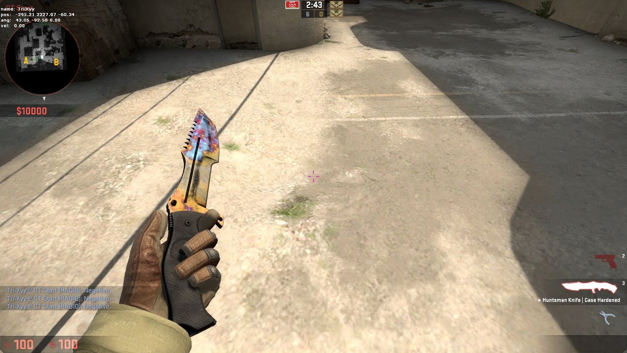 cs go huntsman knife case hardened ww youtube