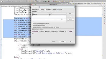 Refactor extract method in eclipse STS