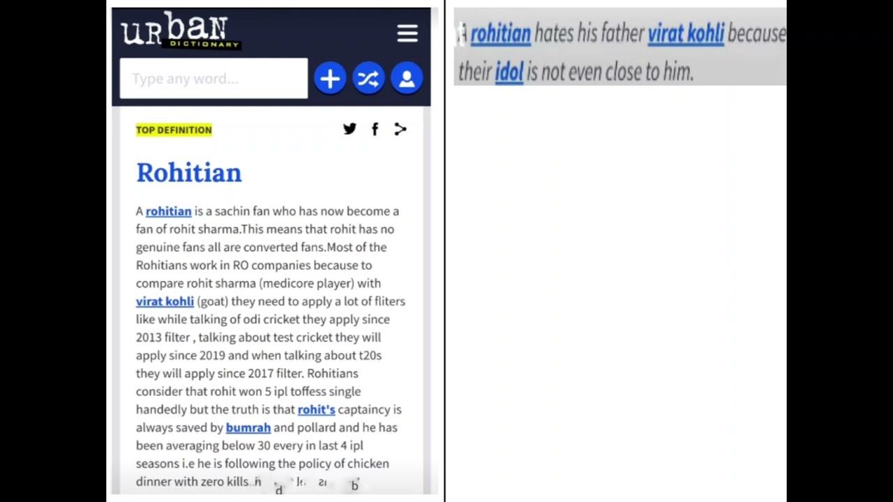 What does Rohitian Means according to  Urban Dicitionary