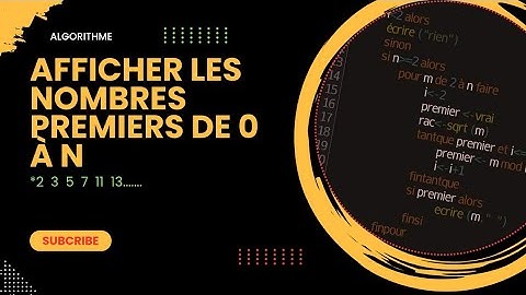 comment écrire un algorithme permettant d