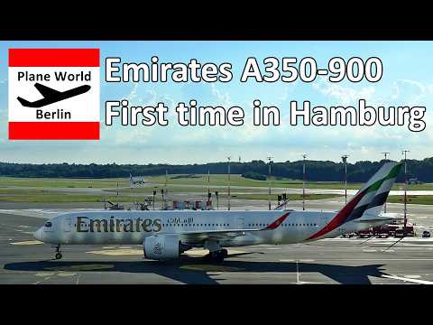 Emirates Airbus A350-900 first time at Hamburg Airport *A6-EXI* landing and close up [01/07/2026]