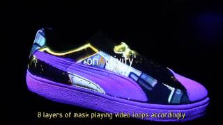 Projection mapping interactive shoes