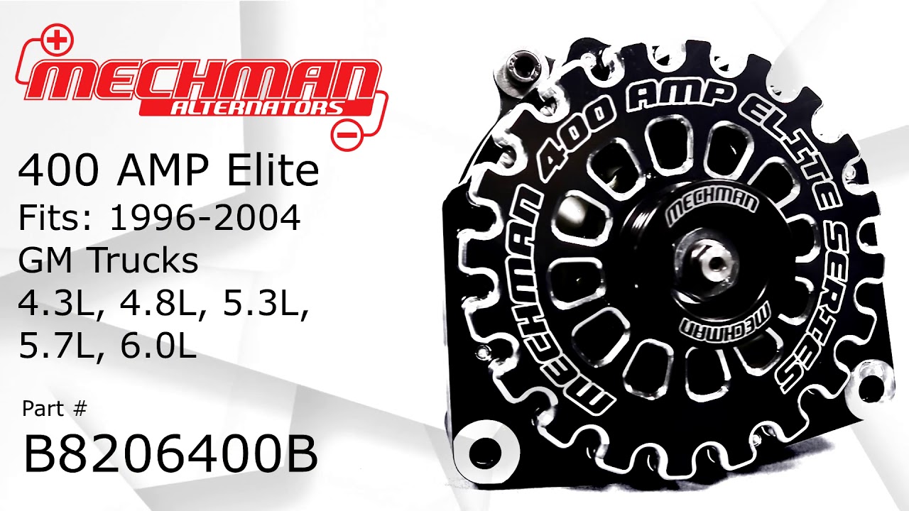 Mechman 400 Amp Elite Black Billet Alternator For 1996-2004 GM