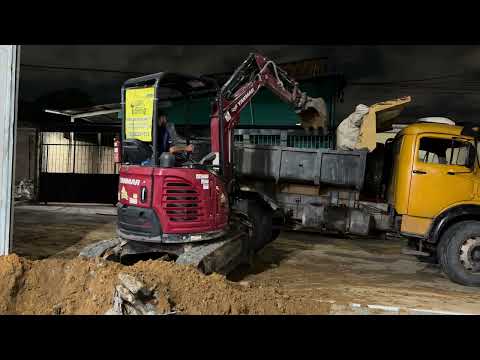 Mini excavator service in the city.