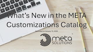 What's New in the META Customizations Catalog - January 2026