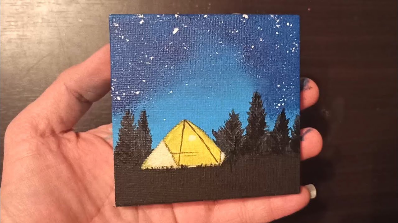 How To Paint Let's Go Camping Acrylic Painting Tutorial - Tracie Kiernan  - Step By Step Painting