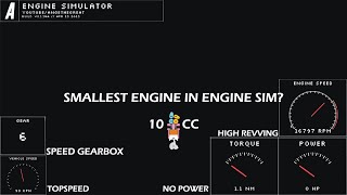 Custom 10cc Single Cylinder Engine *SMALLEST ENGINE IN ENGINE SIM??? | The Engine Simulator - ATG The Tiny Engine But Huge Rpm Engine Simulator